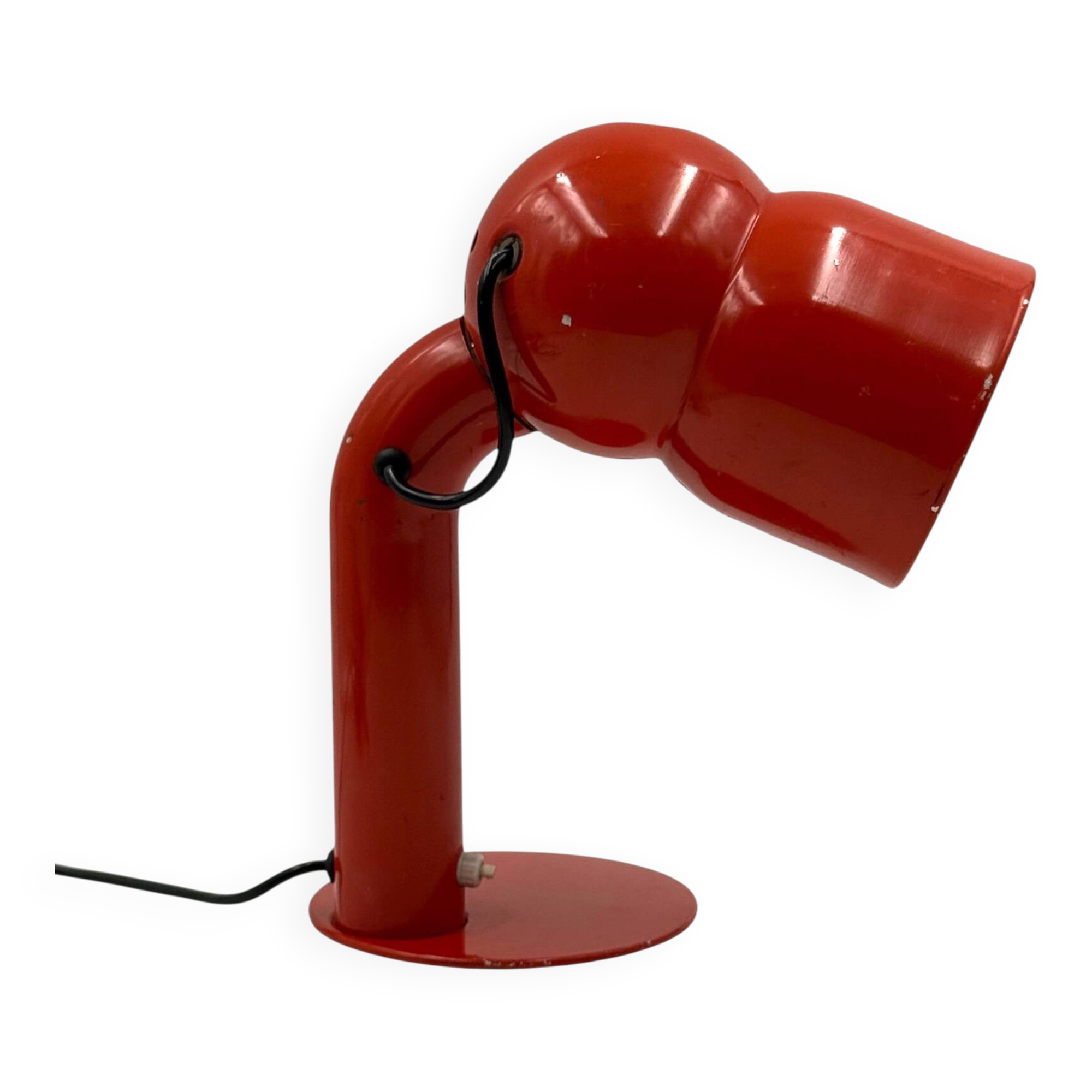 Elio Martinelli, mod. 2135 Robot red table lamp, Martinelli Luce Italy 1966