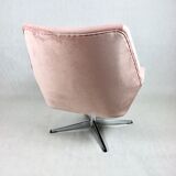 Pink swivel armchair, 1980s