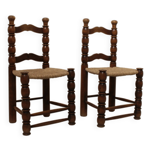 paire de chaises rustiques - bois