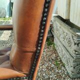 Chesterfield desk chair in antique leather