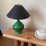 Handcrafted green ceramic lamp
