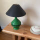 Handcrafted green ceramic lamp