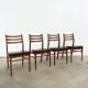 Lot de 4 chaises scandinaves hêtre et skai 60s