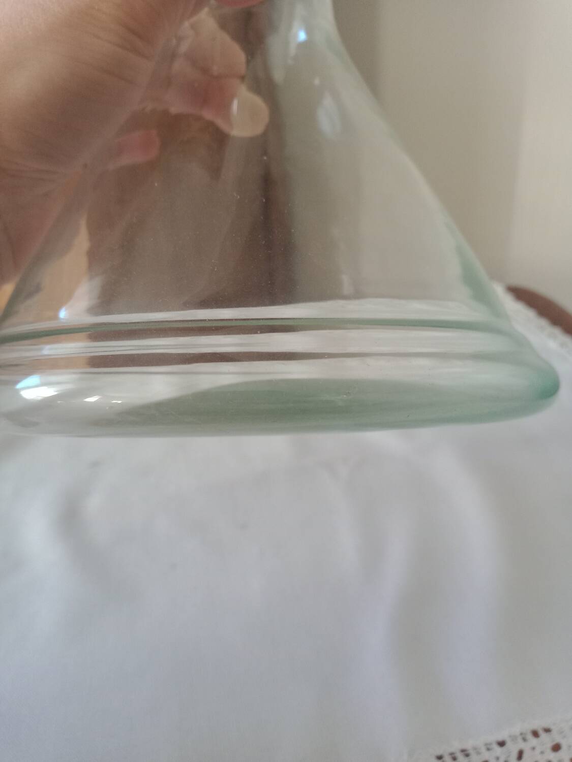 Carafe de chimie / vase en verre soufflé
