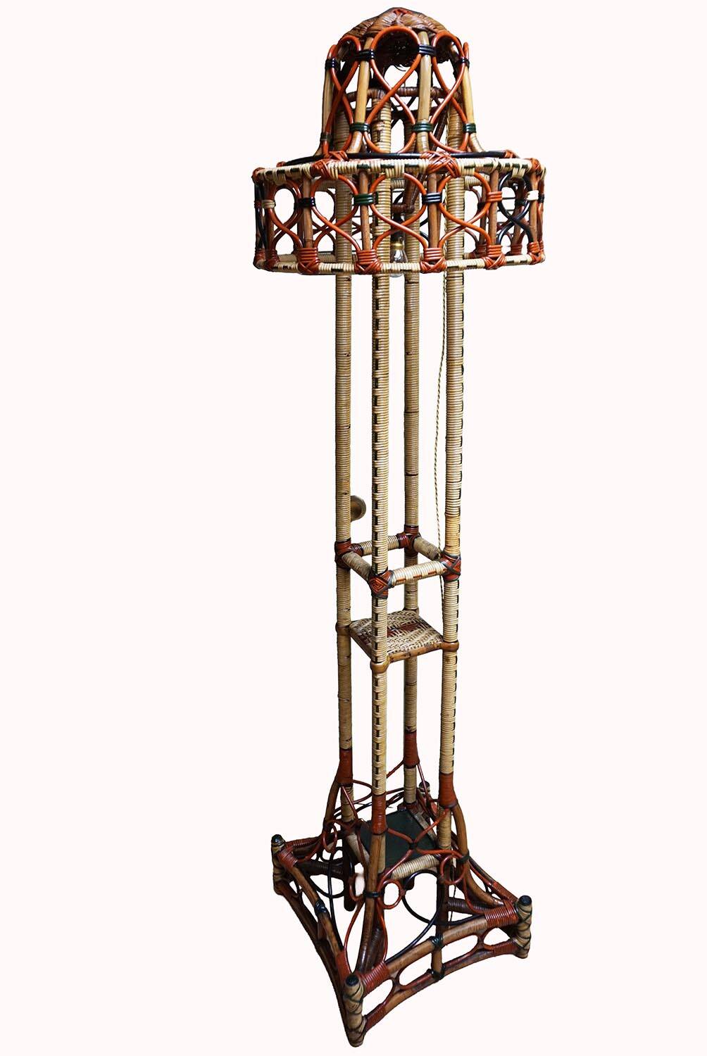 Rattan Wicker Floor lamp, around 1900