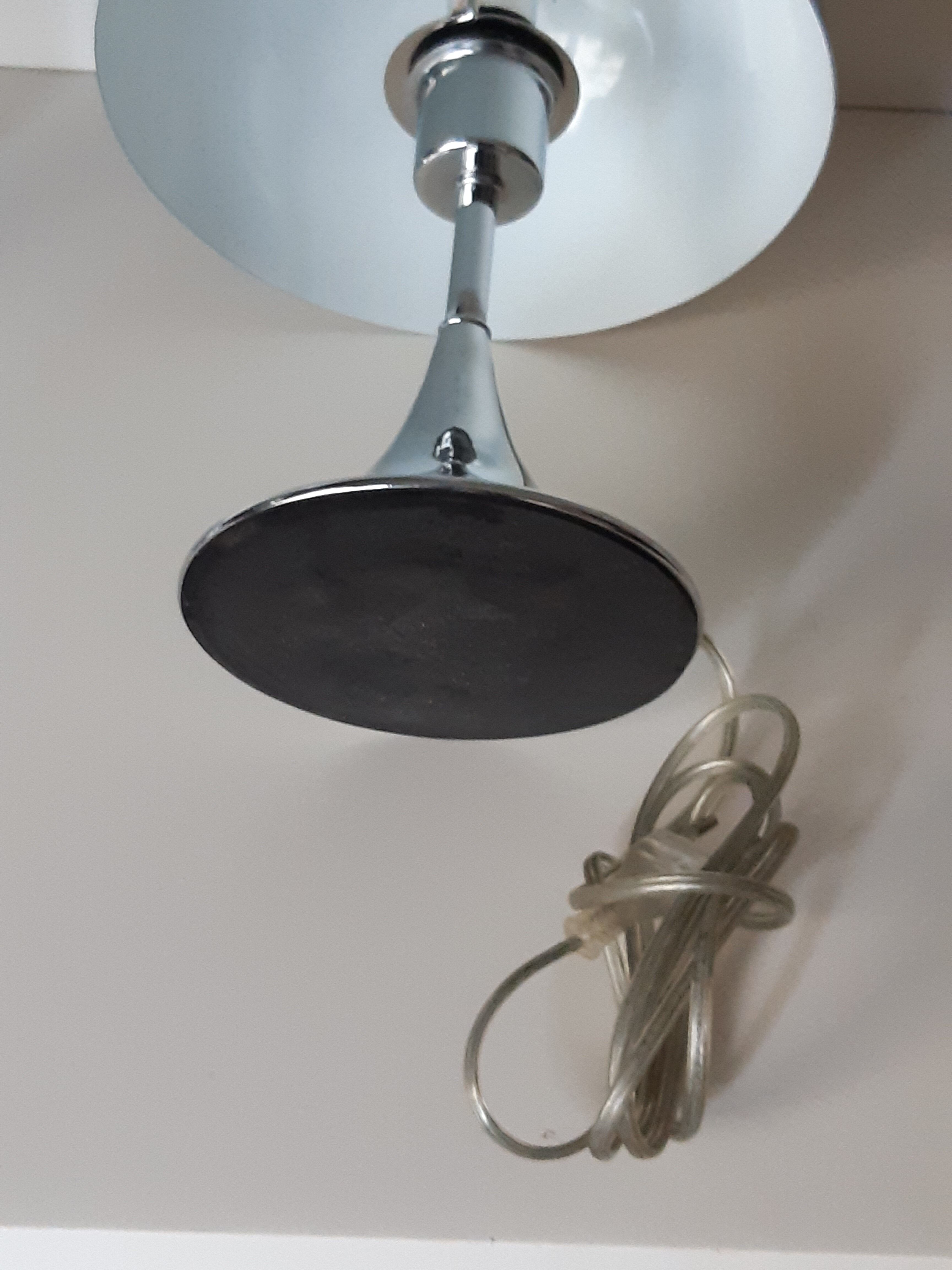 Paire de lampes champignon chromées