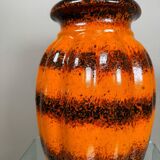 Large West Germany orange ceramic vase from the 60s