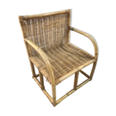 Ancient child rattan armchair 60s
