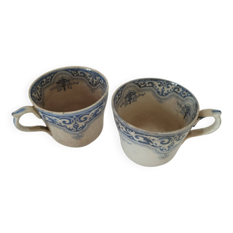 Set of fine earthenware cups