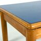 Beech coffee table with a blue formica top, France – 1960s