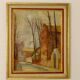Oil painting on Swedish canvas from the mid-1940s "Street" by Sven Bertil Berg – Vintage and framed.