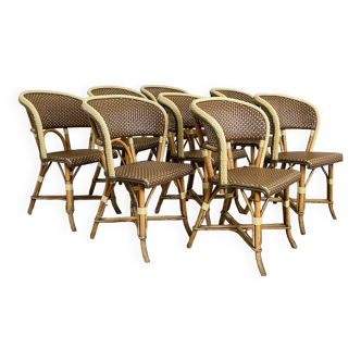 Set of 8 Gatti France bistro armchairs from the 80s
