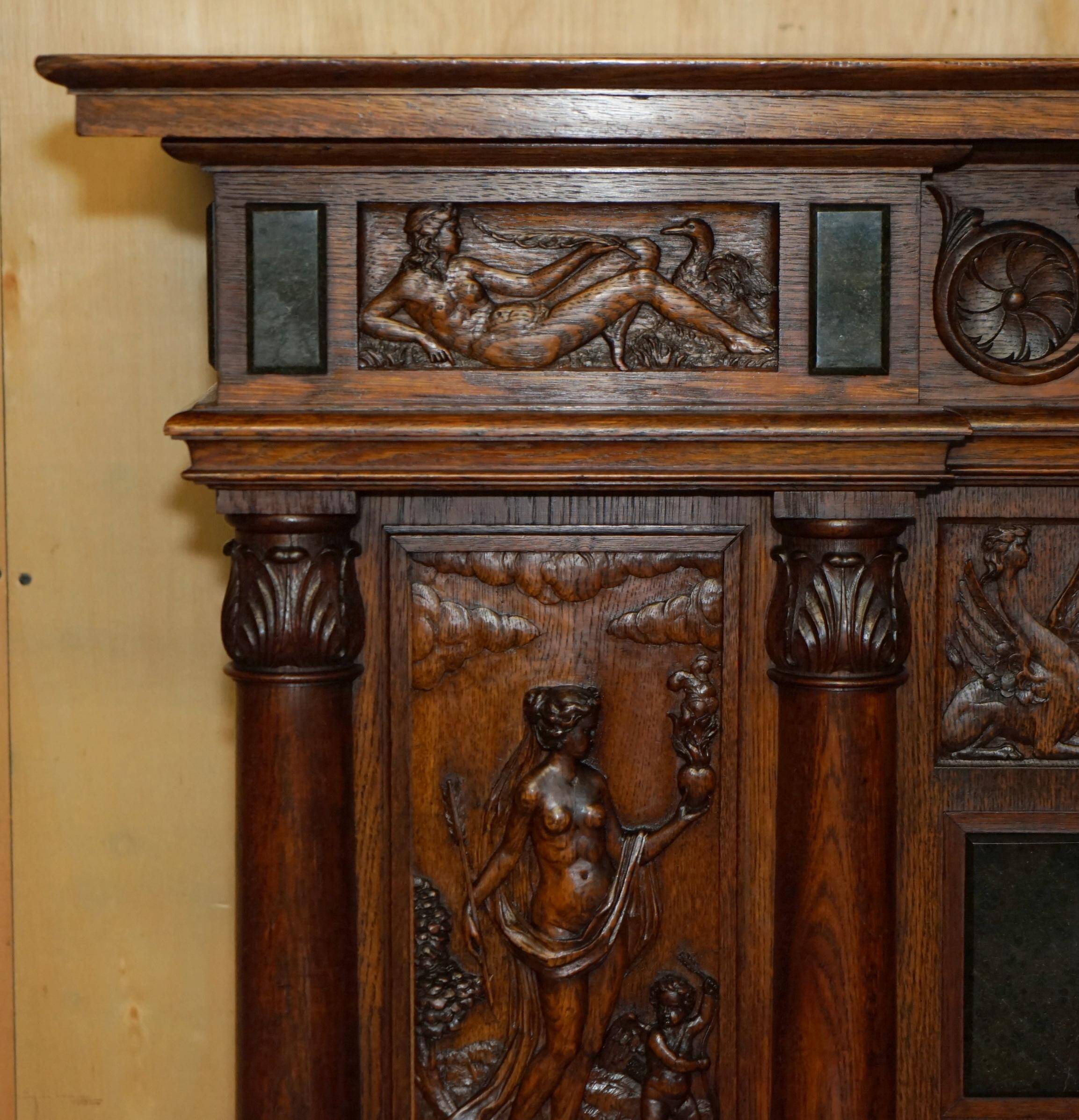 Louis XIII Revival wardrobe in walnut and marble