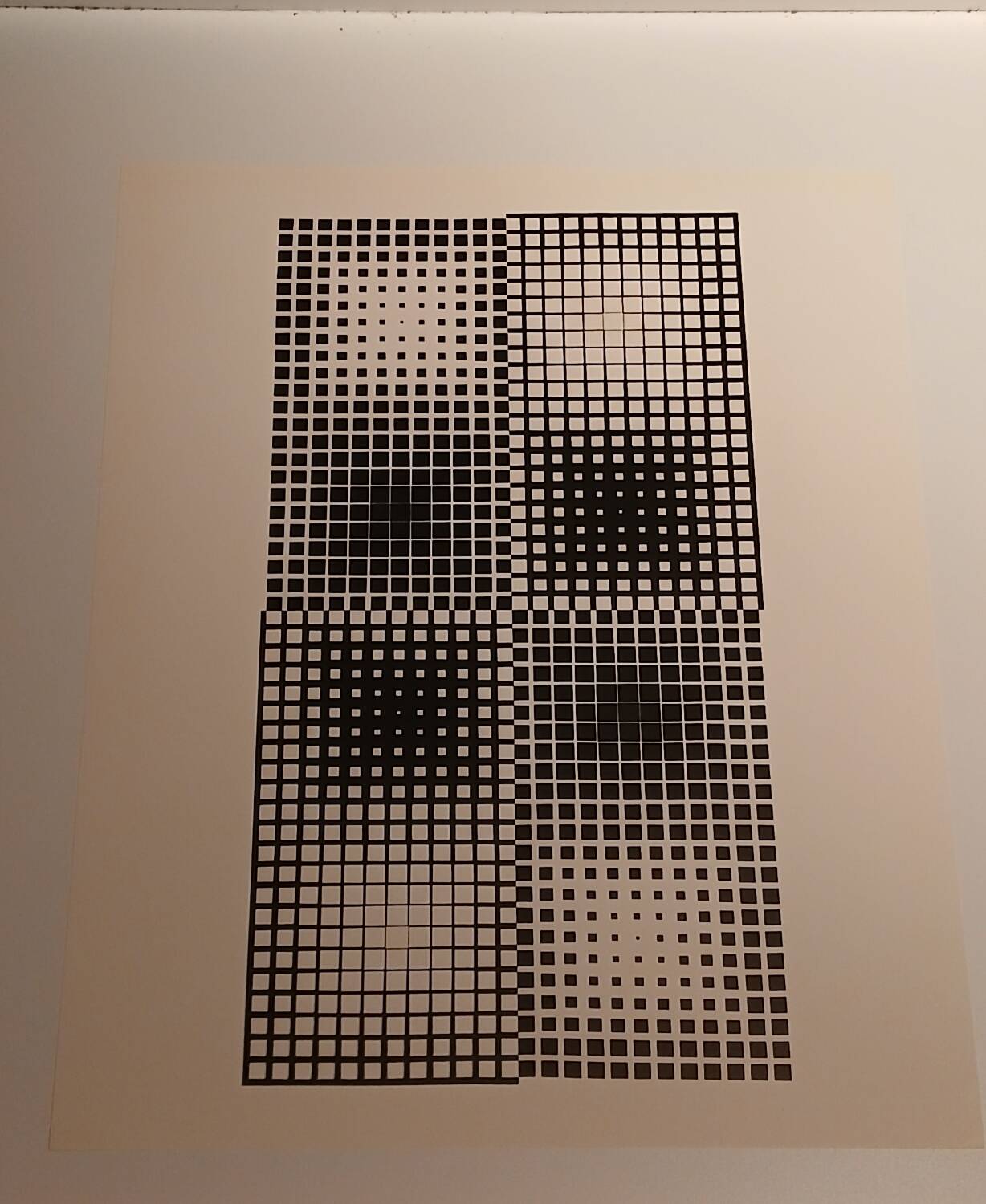 Screen print by Victor Vasarely - "Corpuscular" - Art & Science / Structure