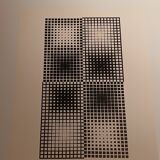 Screen print by Victor Vasarely - "Corpuscular" - Art & Science / Structure