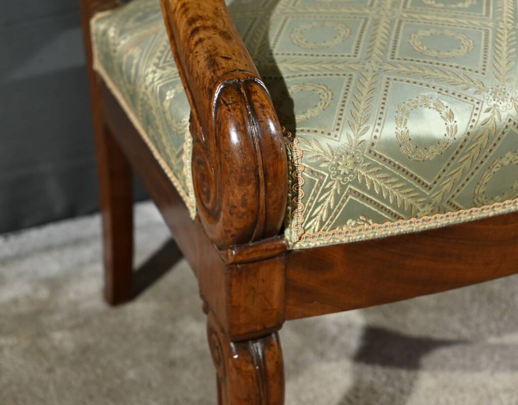 Paire de Fauteuils à Crosses en Acajou, époque Restauration – Début XIXe