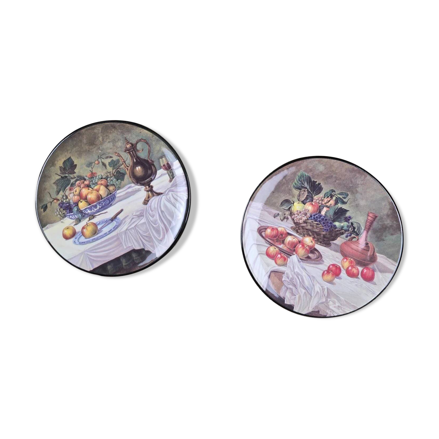 Set of 2 decorative plates ceraplat spain – still lifes