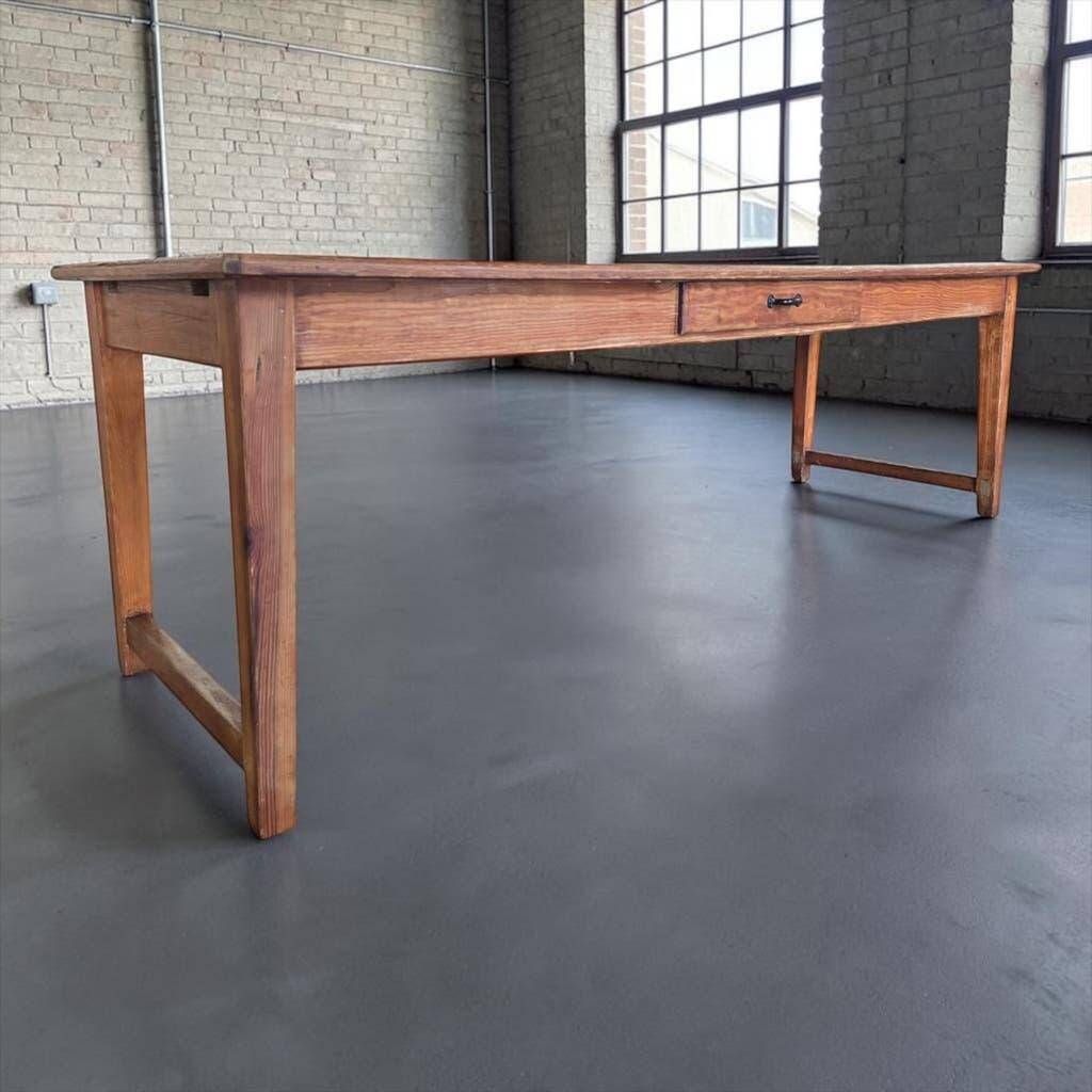 XL vintage solid wood dining table / farmhouse table