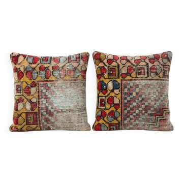 Lot de 2 housses de coussin kilim vintage 43x46 cm