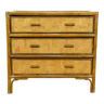Bamboo & rattan chest of drawers vintage 1970