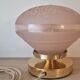 Pink Deveau glassware in touch lamp