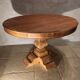 Round table with solid wood central leg entirely restored