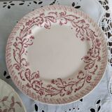 Set of 6 dinner plates in Terre de fer earthenware, red color
