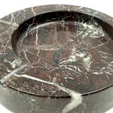 Sergio Asti, red Levanto marble ashtray bowl, UP&UP Carrara Italy, 1970s
