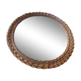 Round wicker mirror, 1960, 42cm