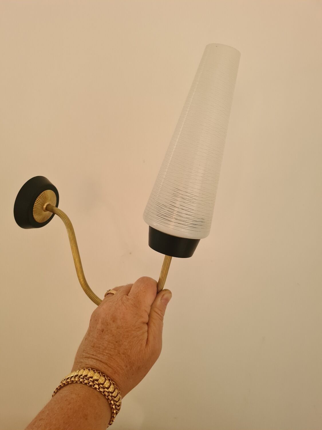 Pair of bobbin wall lights from the 50s and 60s