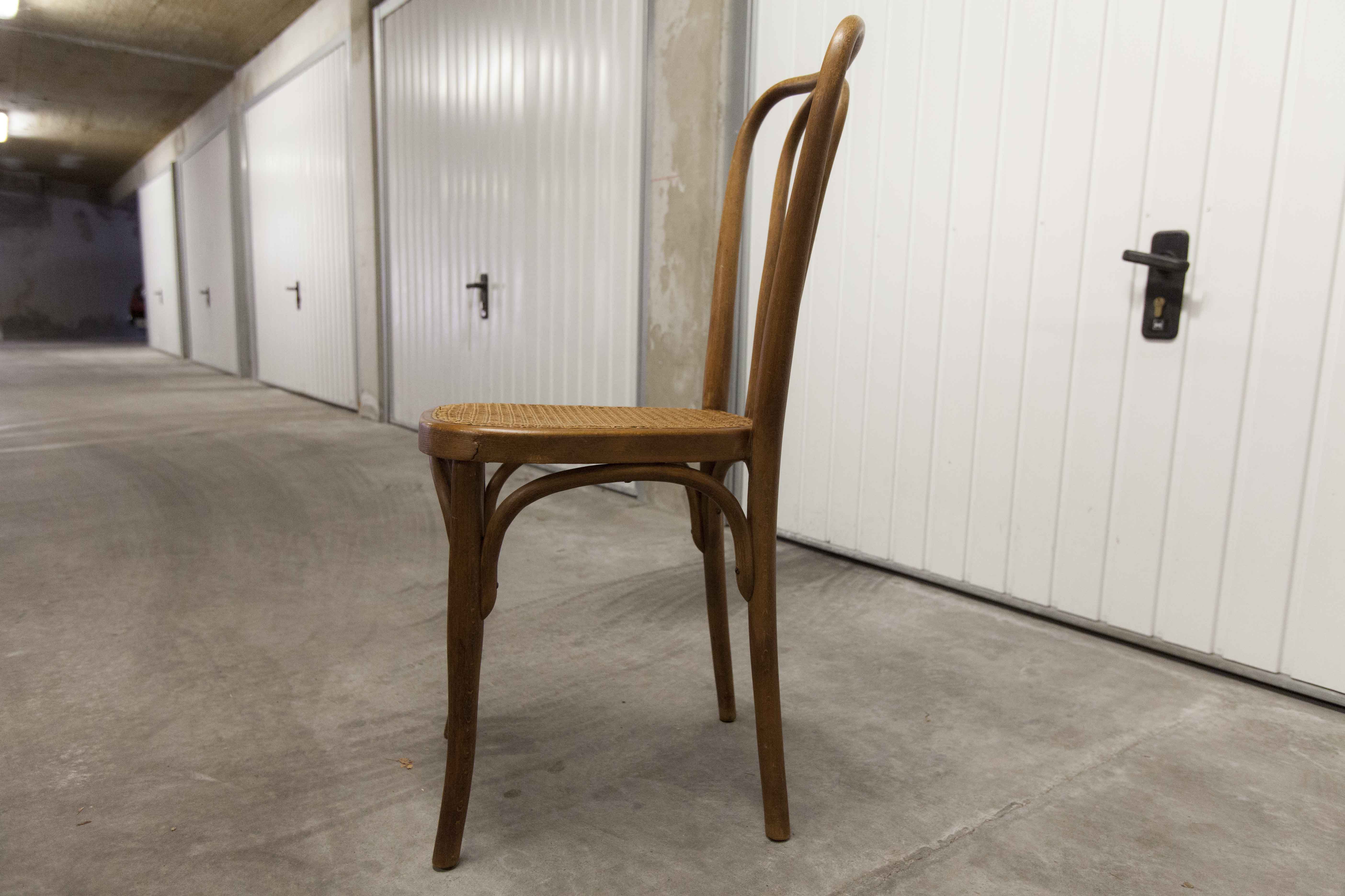 Set of 6 chairs bistro j&j kohn 1900 seat cannage
