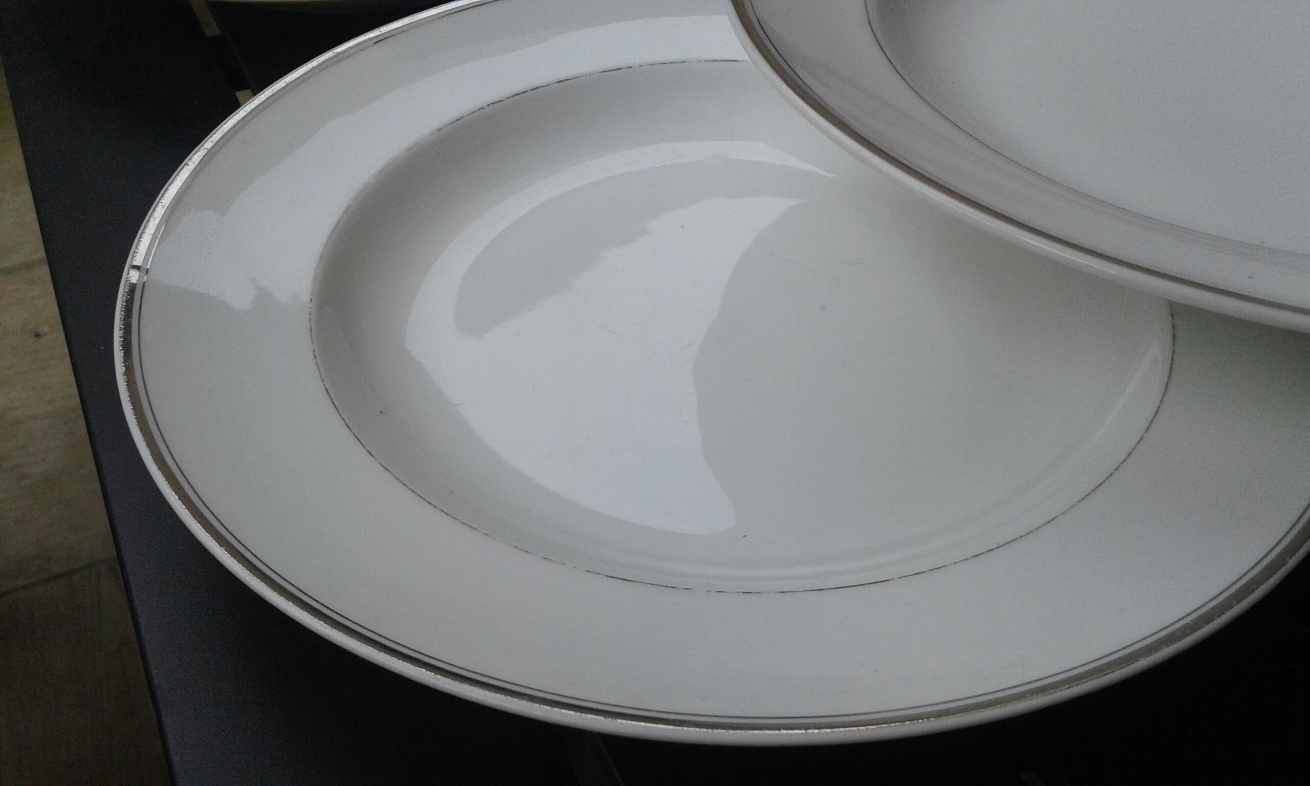 6 Hollow plates, porcelain Limoges, Charles Ahrenfeldt.