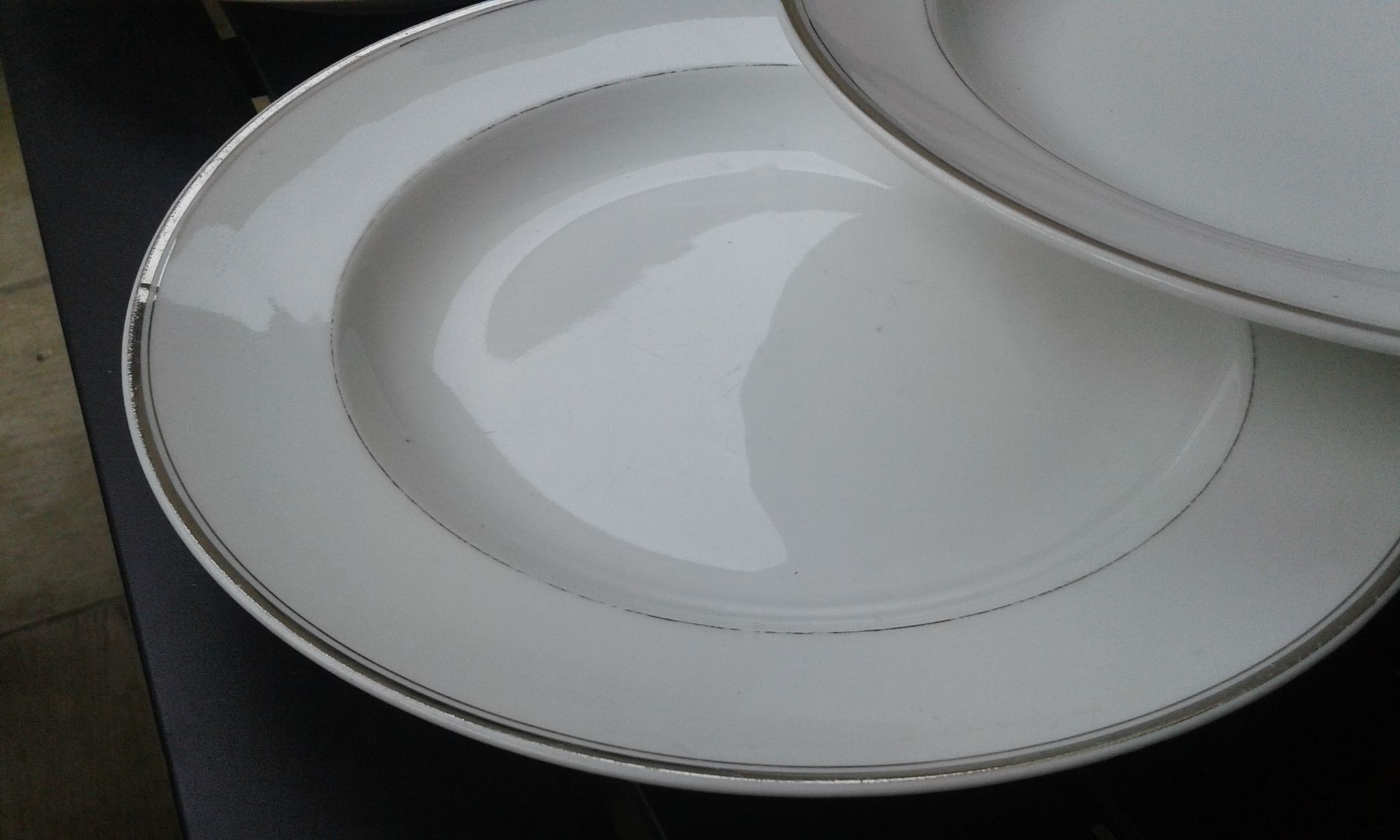 6 Hollow plates, porcelain Limoges, Charles Ahrenfeldt.