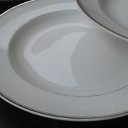 6 Hollow plates, porcelain Limoges, Charles Ahrenfeldt.