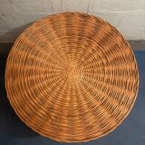 Table basse en rotin vintage
