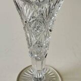 Tulip-shaped single-flower vase. Bohemian crystal. Stars/crosses, 21 cm