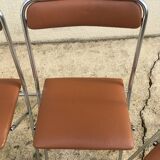 70s skai chrome folding chairs