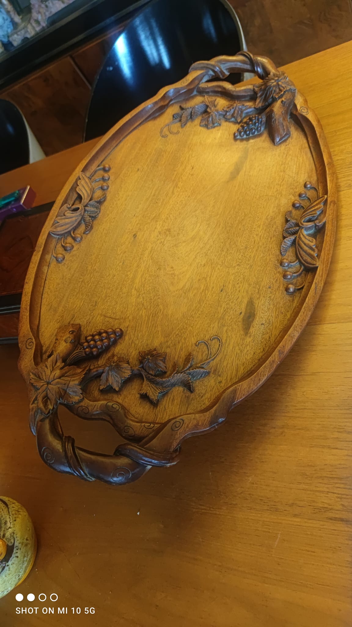 Solid mahogany serving tray