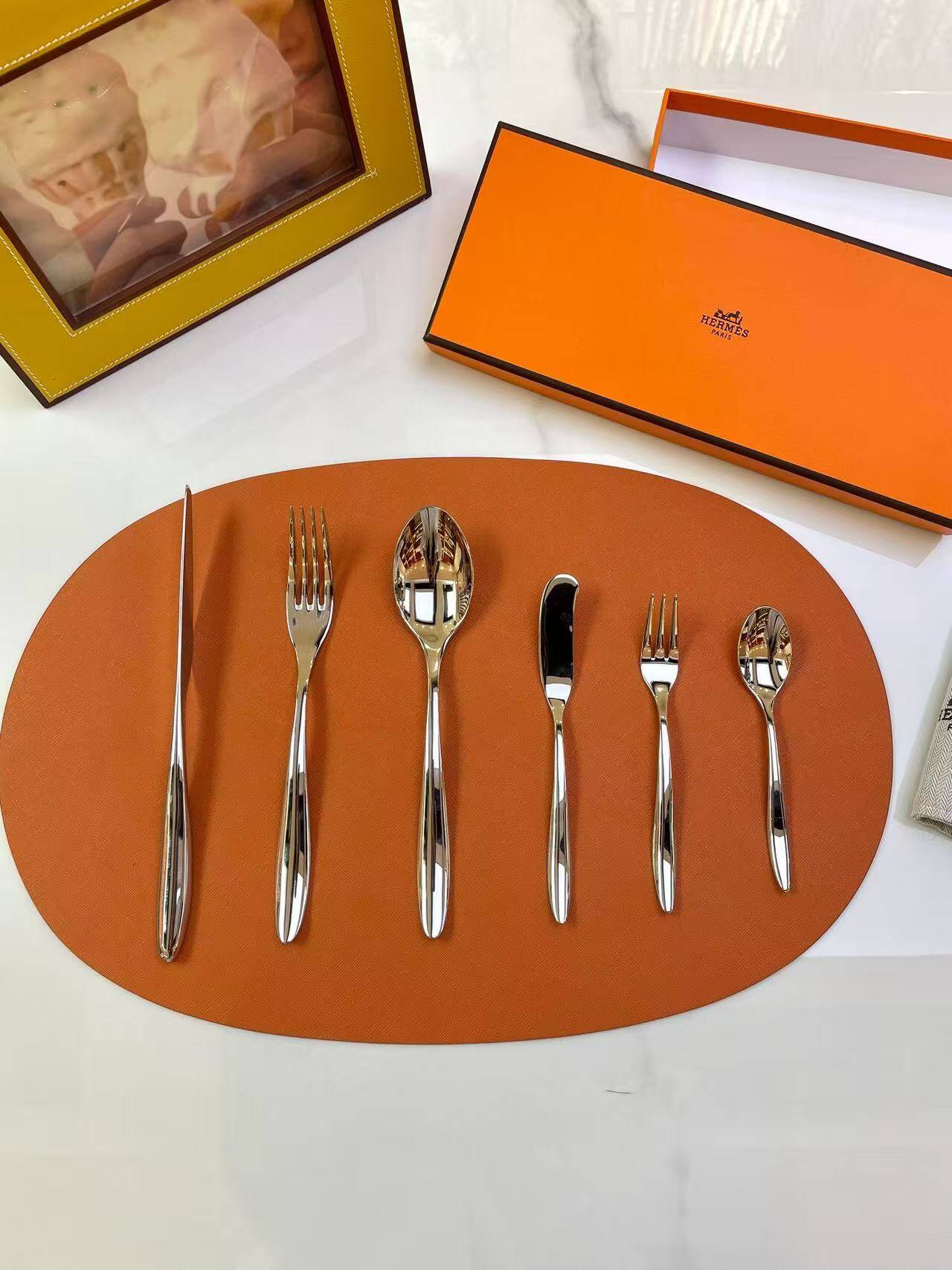 Hermès attelage flatware set – complete 6-piece set