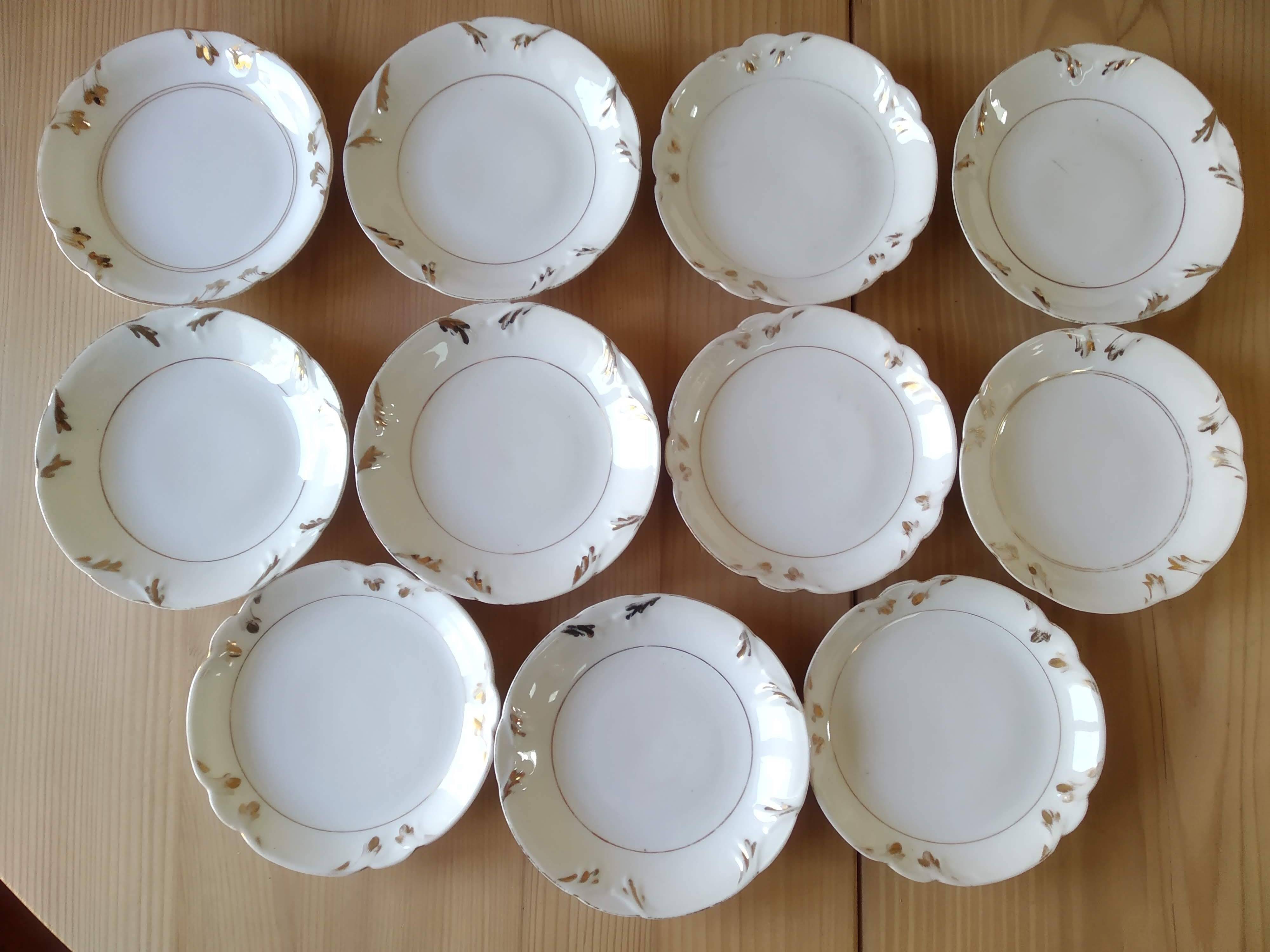 Coffee cups and sugar bowl, Old Paris Empire porcelain, Vve BARES