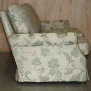 Pair of Howard & Son's style sofas in floral patterned silk blend.