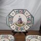 Henriot Quimper RM Octagonal Dessert Service Breton Couple Art Deco Style