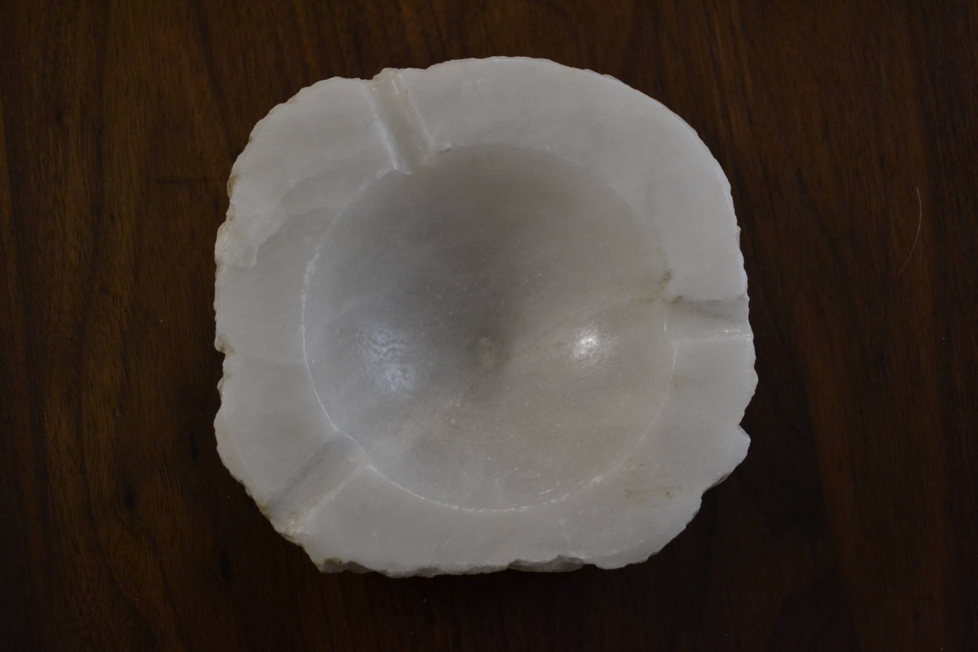 White marble ashtray