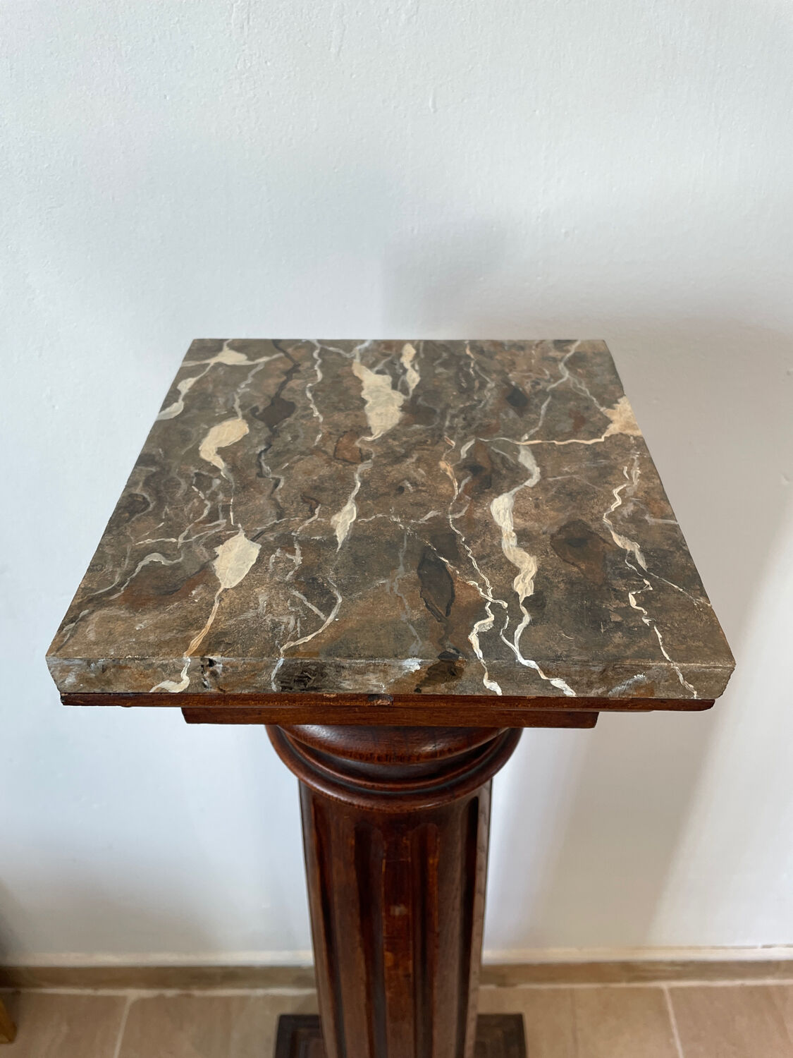 Sellette colonne xixeme en bois