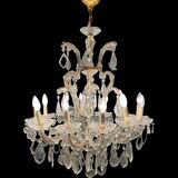 Lustre italien en verre de Murano en cristal, années 1950