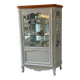 Louis XV display cabinet in solid cherry wood, patinated in Gustavian grey.