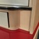 Modernist buffet in almond green & vermilion red 50