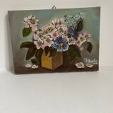 Small oil on old canvas