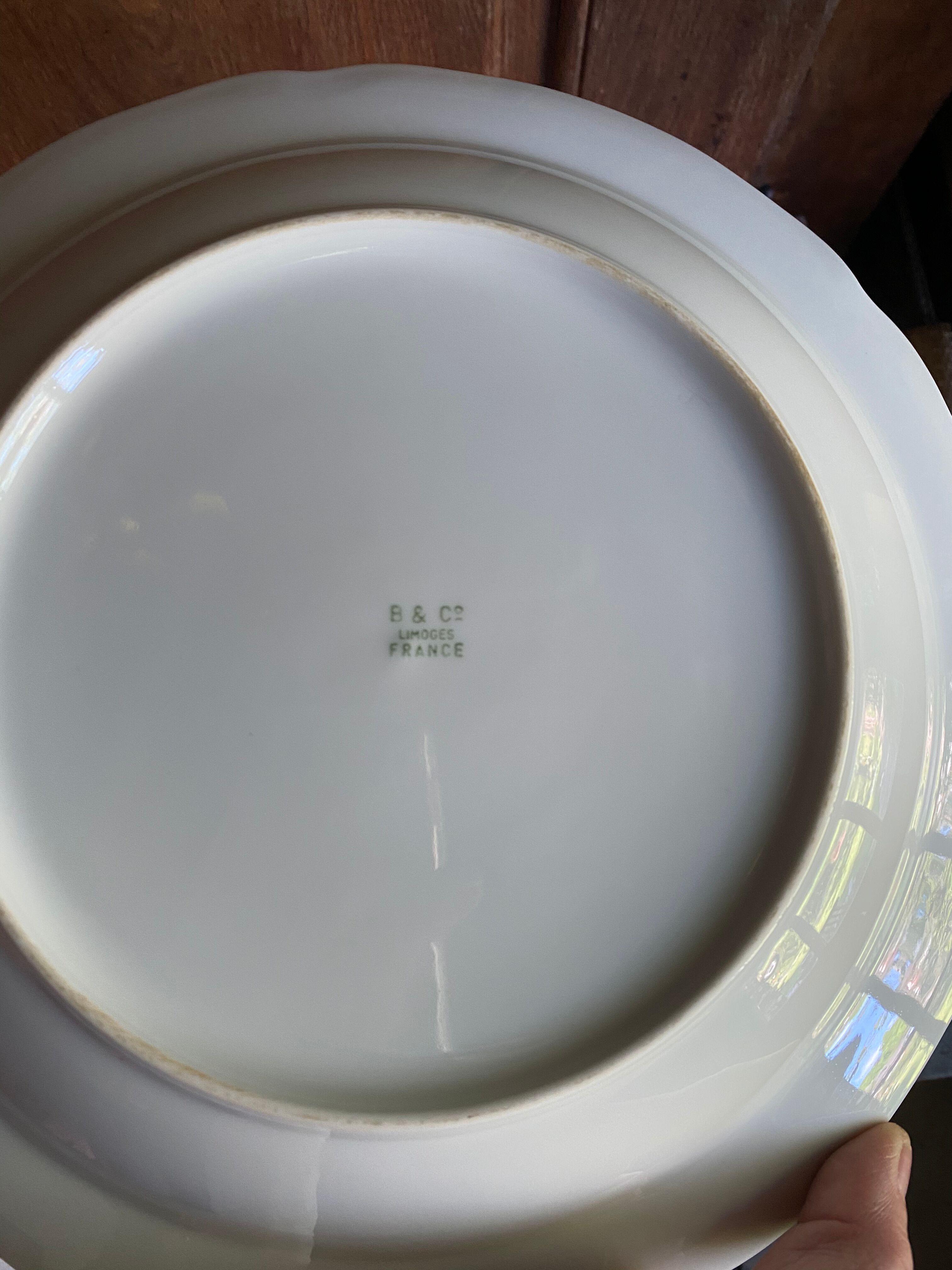 Large flat dish in fine porcelain from Limoges de Bernardaud 30 cm in diameter
