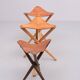 Three folding hunting chairs Leather seats 1960s